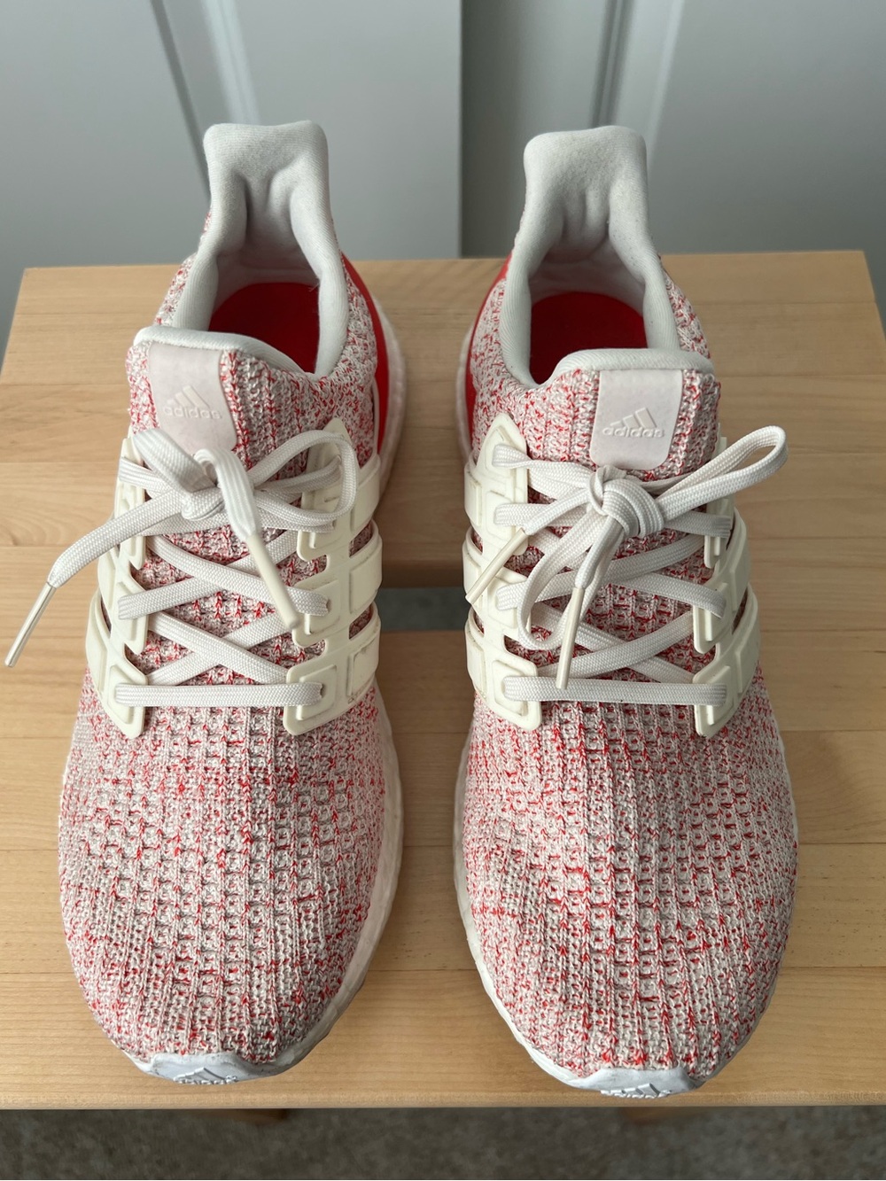 Adidas Red and White Boost Running Sneakers - Picture 3 of 9